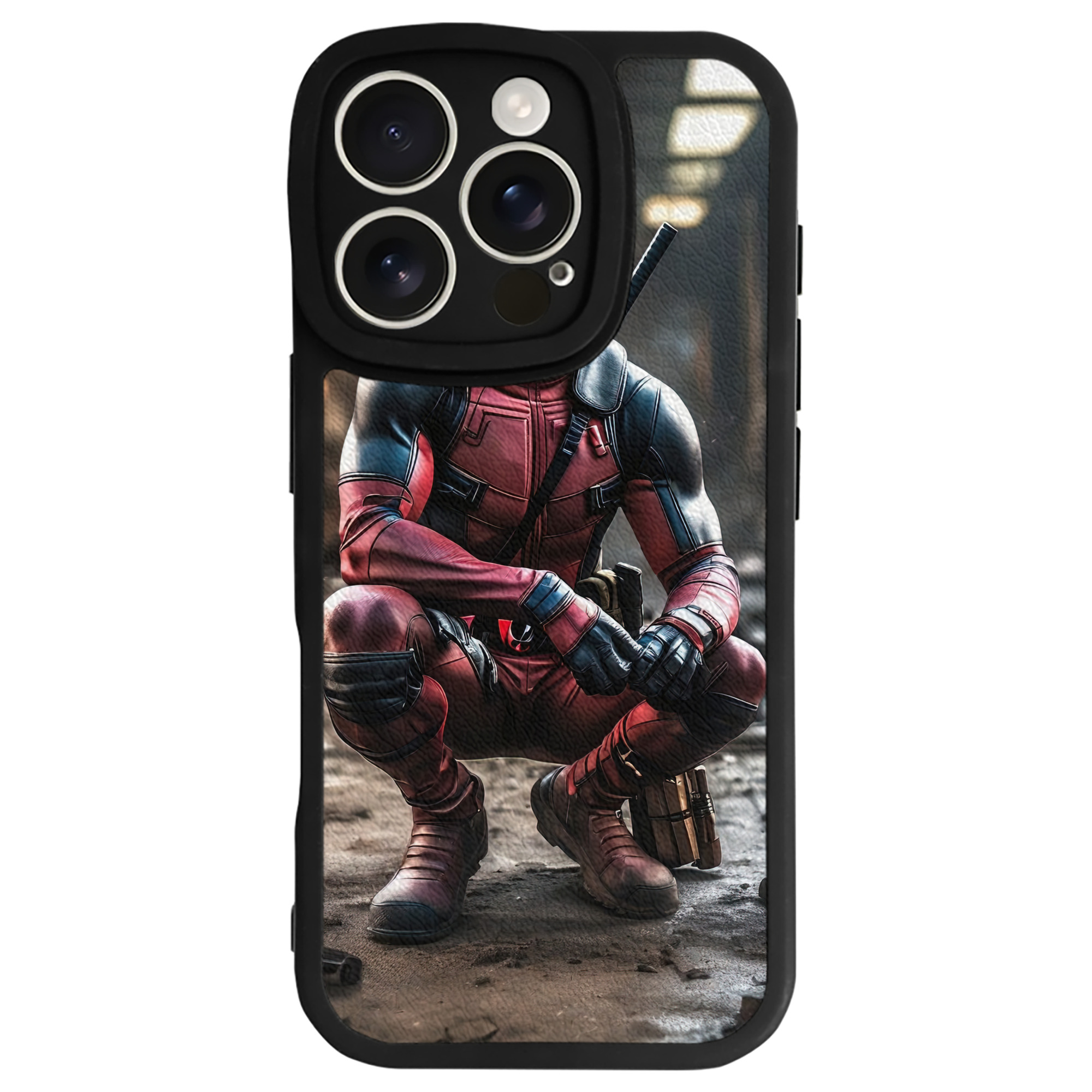 （画像用） Deadpool デッドプール 【iPhone 16シリーズ対応】シリコンスマホケース（レザー調） 材質：シリコン